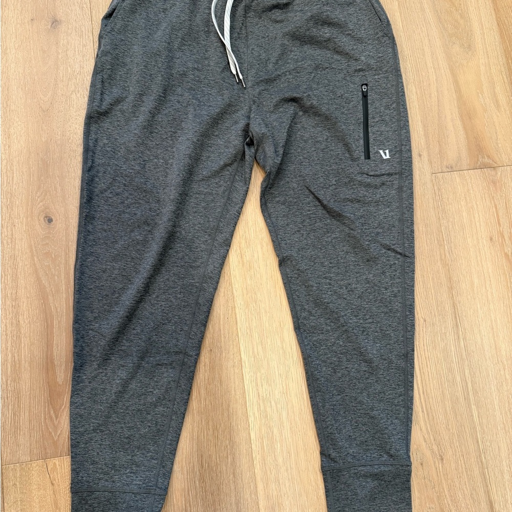 Vuori Gray Sweatpants with Tapered Fit and Elastic Cuffs